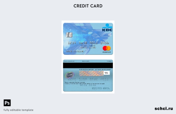 цифровая загрузка шаблона карты Mastercard банка KBC Бельгии